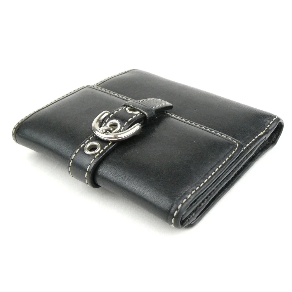 Coach Black Leather Soho Buckle Small Bifold Wallet